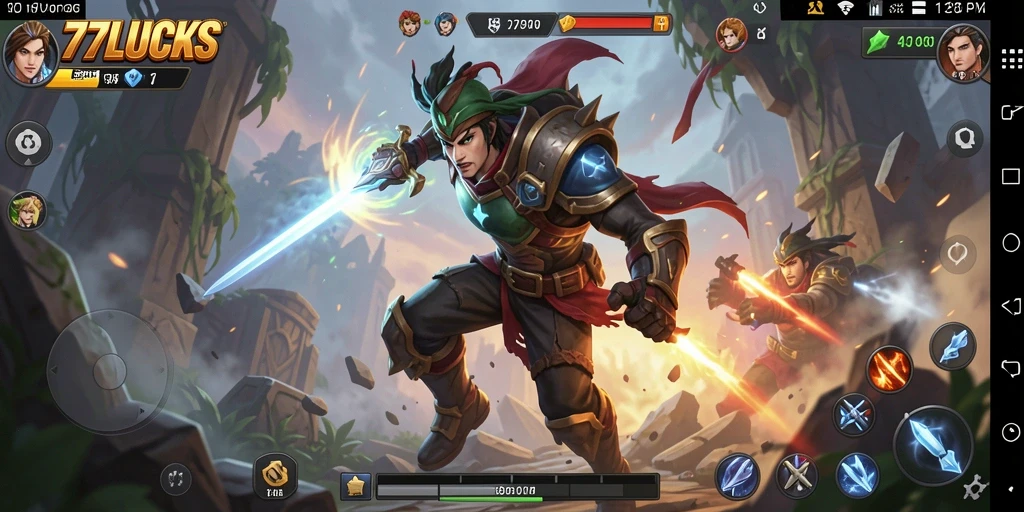 Screenshot gameplay menampilkan aksi seru dalam 77LUCKS.