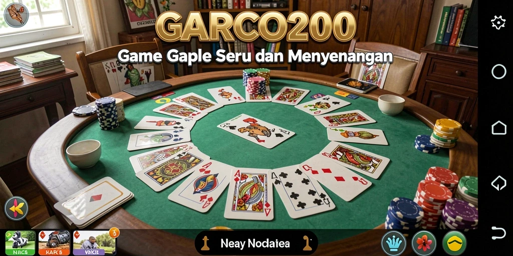 Screenshot GARCO200 menampilkan gameplay gaple yang menarik dan seru.