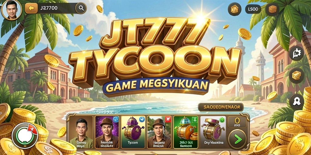 Tampilan gameplay JT777 yang mendebarkan saat membangun kerajaan bisnis.