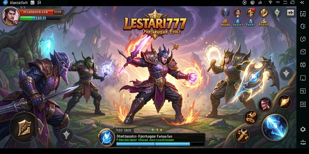 Gameplay seru LESTARI777 dengan karakter bertarung.