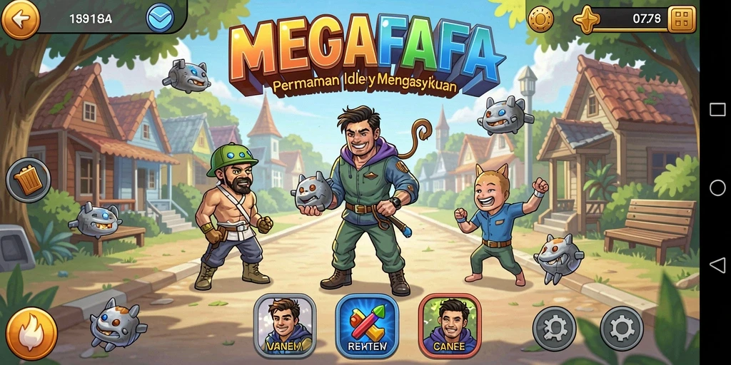 Tampilan menarik dari gameplay MEGAFAFA di genre Idle.