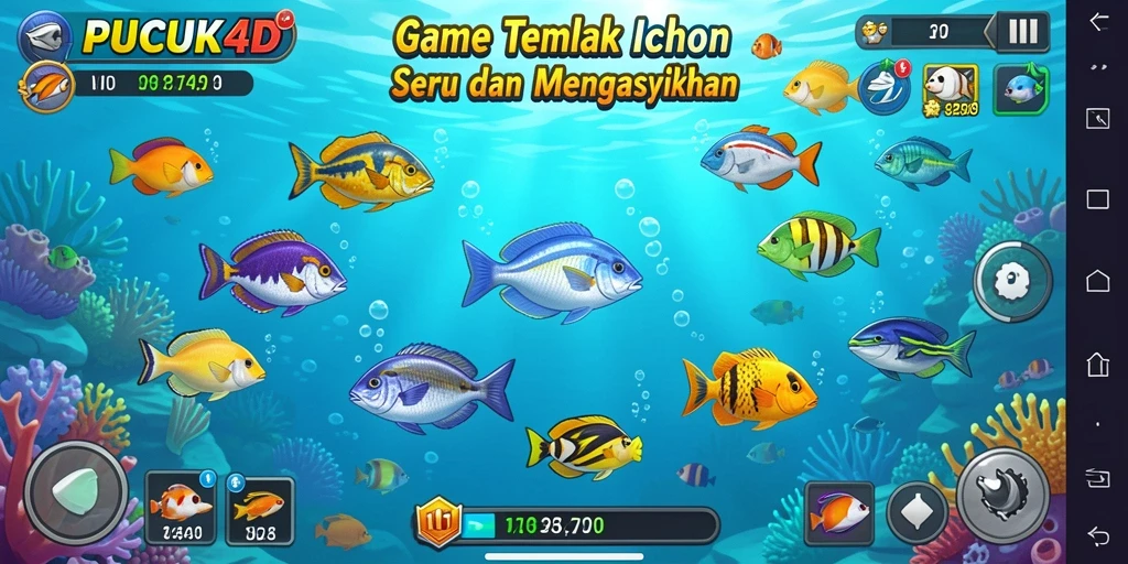 Screenshot utama PUCUK4D menunjukkan keseruan gameplay Tembak Ikan yang menarik.