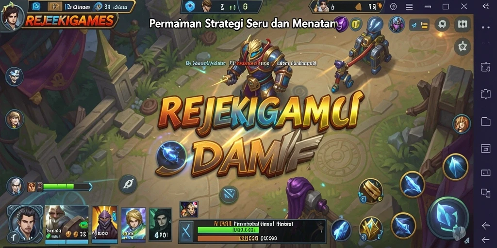 Tampilan gameplay REJEKIGAMES yang menegangkan dan strategi mendalam.